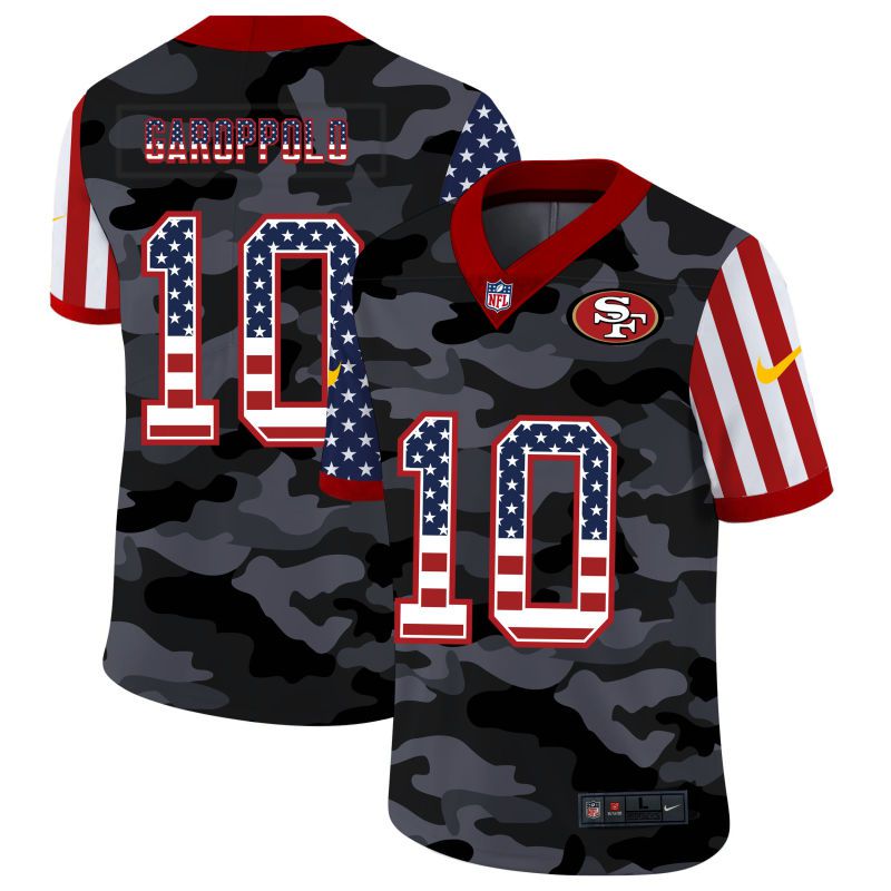 Men San Francisco 49ers #10 Garoppolo 2020 Nike USA Camo Salute to Service Limited NFL Jerseys->san francisco 49ers->NFL Jersey